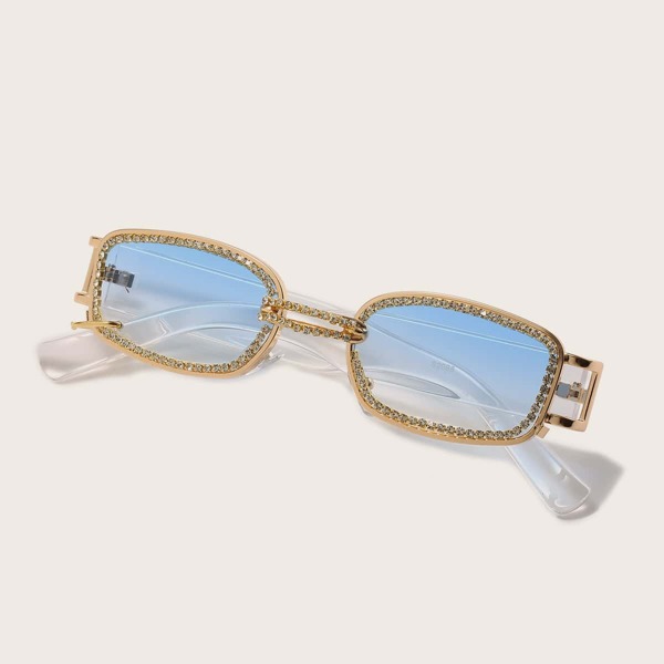 

Rhinestone Decor Tinted Lens Sunglasses
