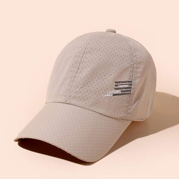 

Men Letter Print Baseball Cap, Khaki