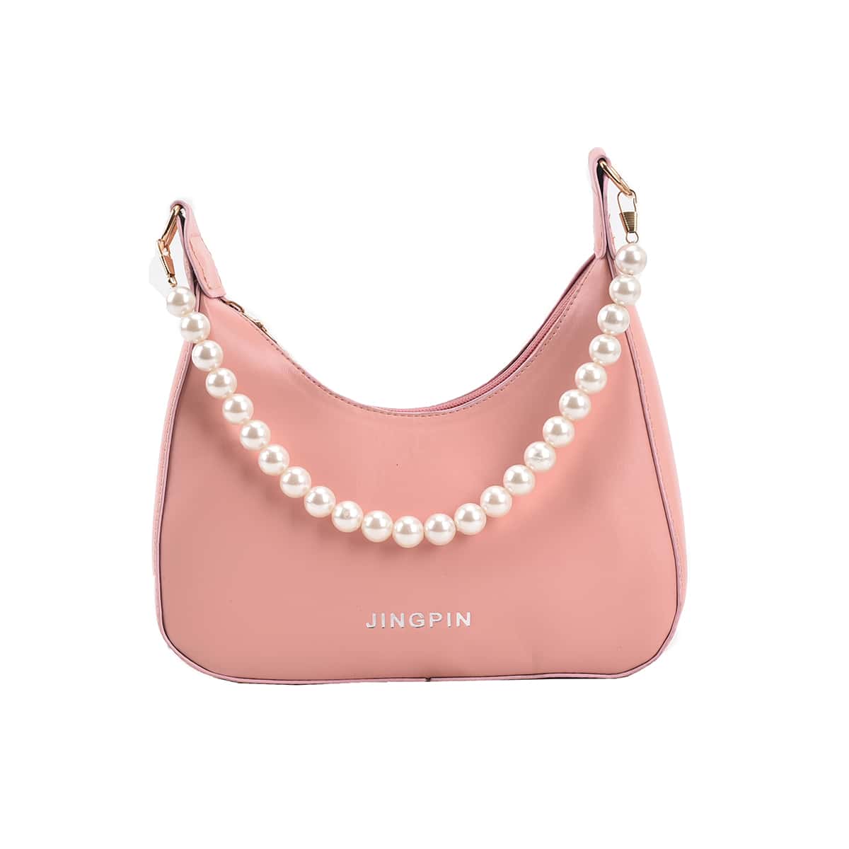 

Faux Pearl Handle Hobo Bag, Pink