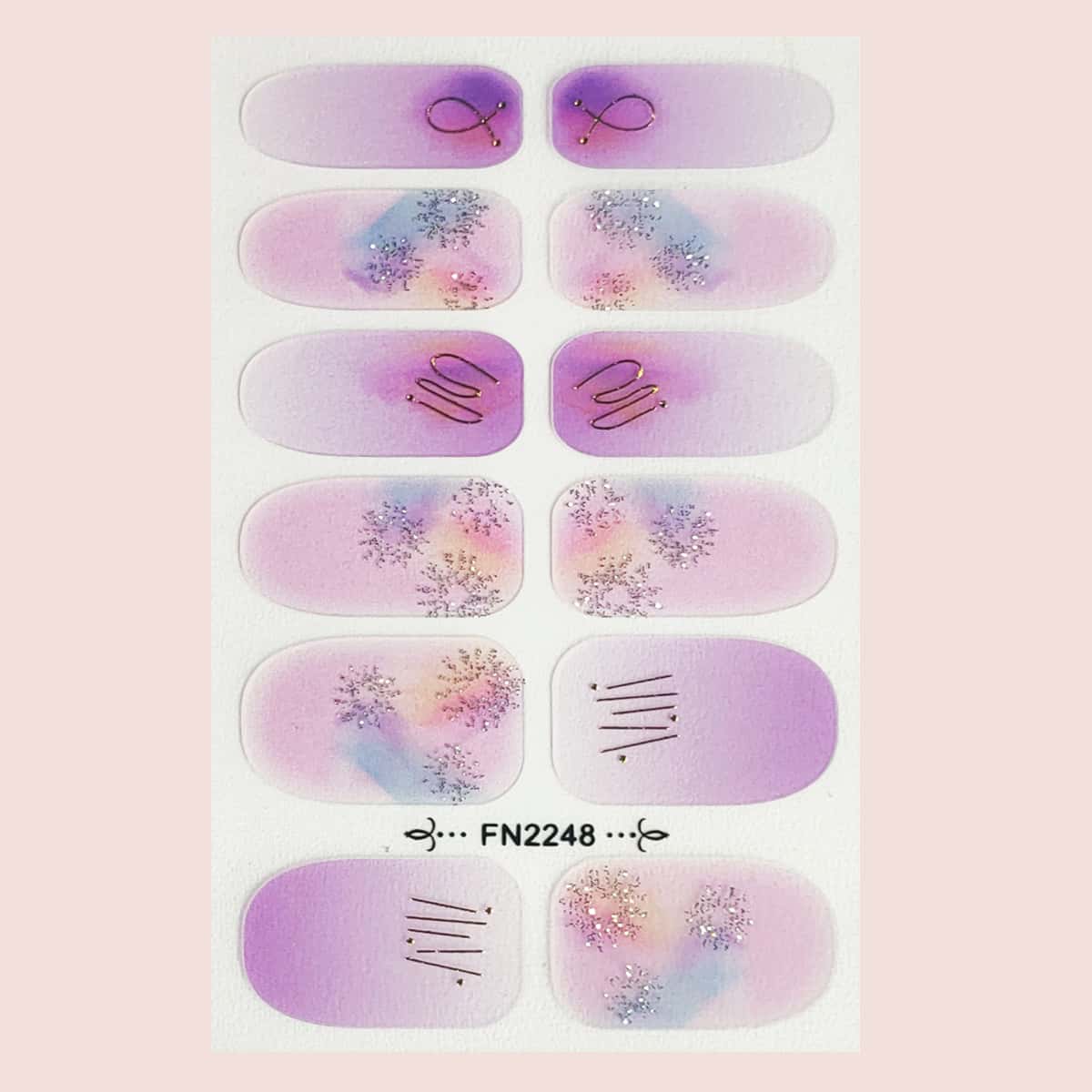 

1sheet Glitter Nail Sticker, Multicolor