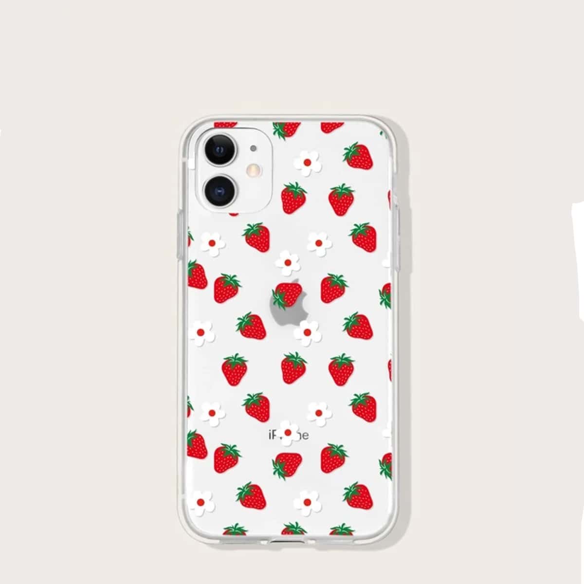 

Strawberry Print Phone Case, Red