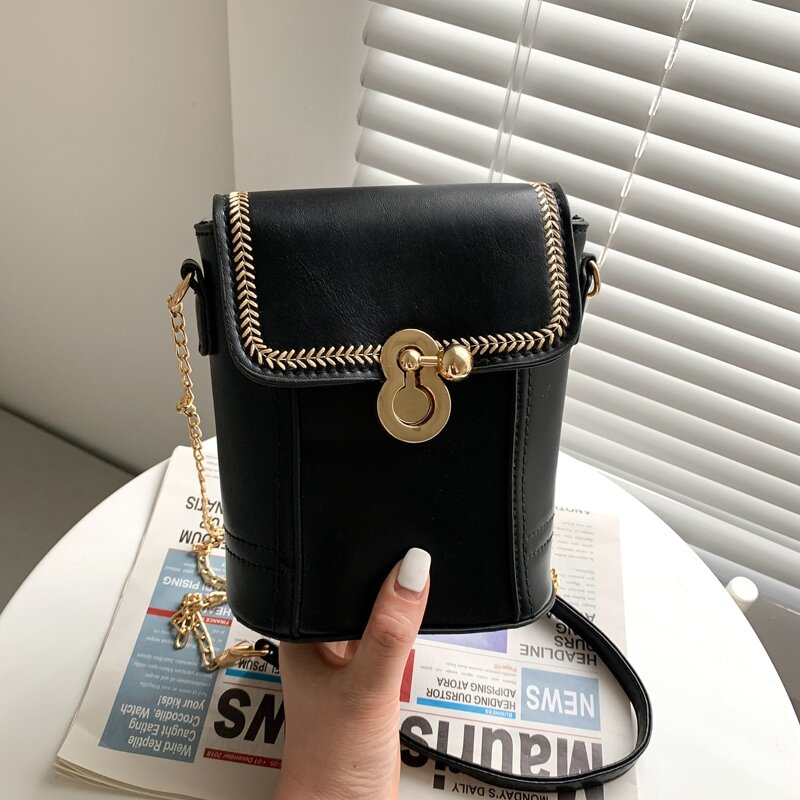 

Stitch Detail Bucket Bag, Black