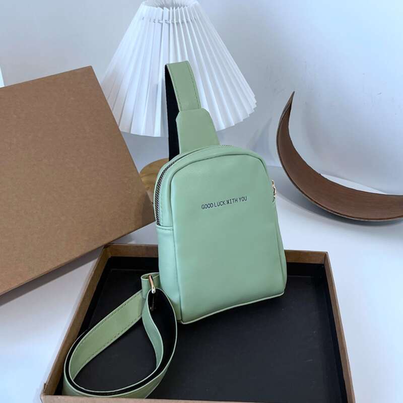 

Letter Graphic Sling Bag, Green