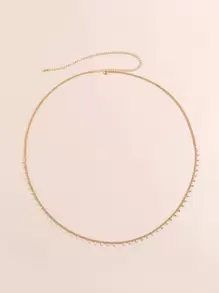 Moon Tassel Charm Waist Chain - Yellow Gold - View 3