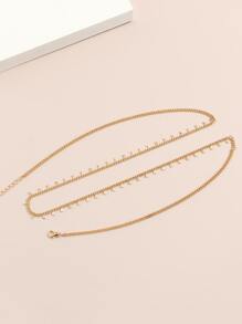 Moon Tassel Charm Waist Chain - Yellow Gold - View 4