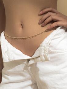 Moon Tassel Charm Waist Chain - Yellow Gold - View 5