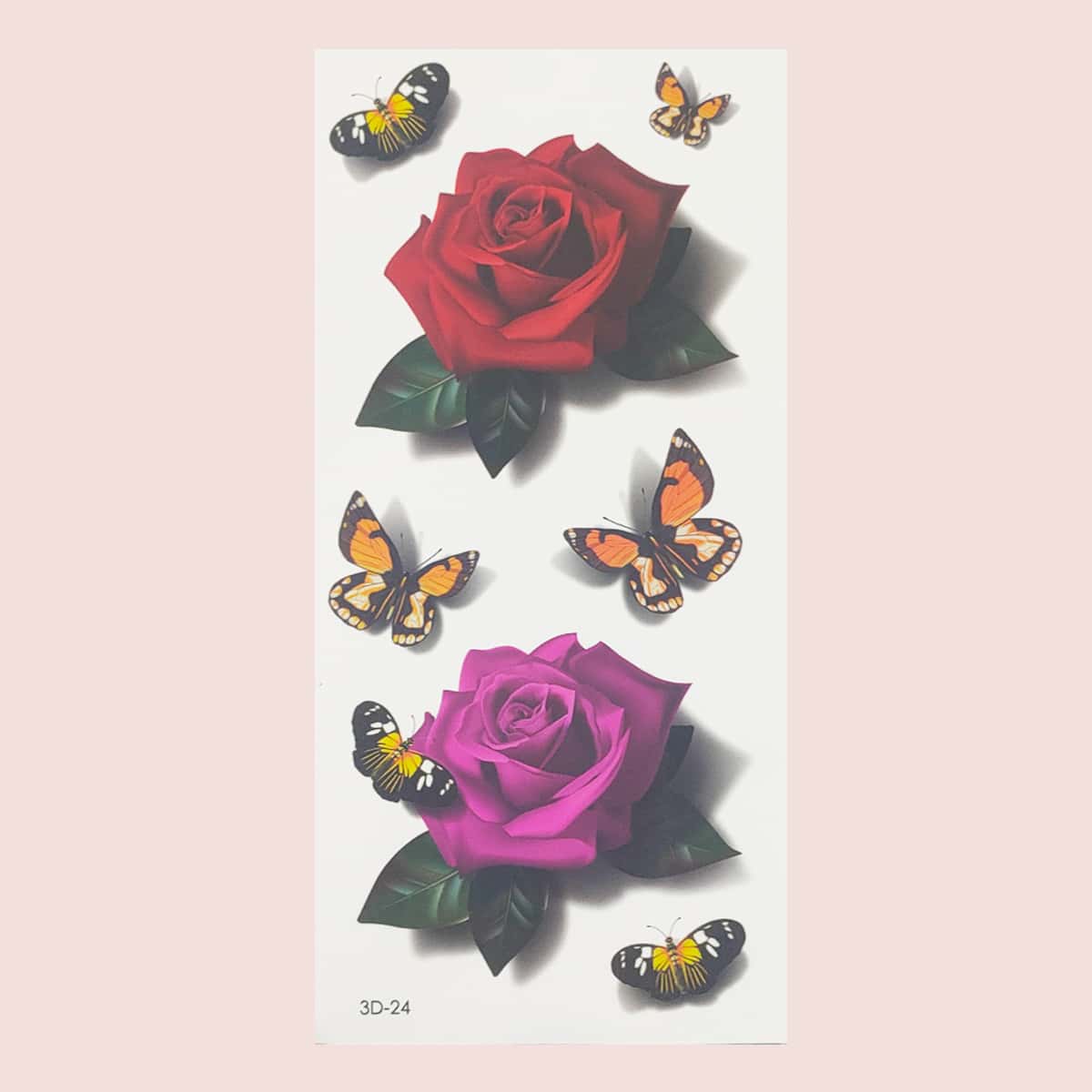 

1sheet Flower & Butterfly Tattoo Sticker, Multicolor