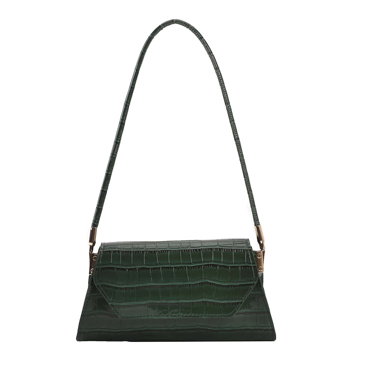 

Croc Embossed Shoulder Bag, Green