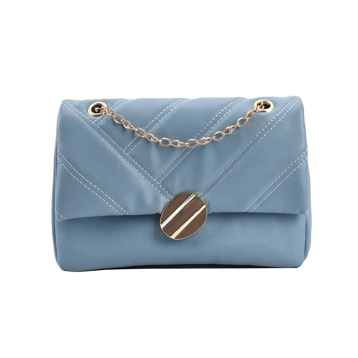 

Stitch Detail Chain Shoulder Bag, Blue