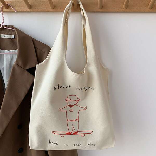 

Figure Graphic Shopper Bag, Beige