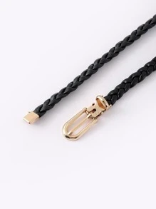 PU Braided Belt - Black - View 3