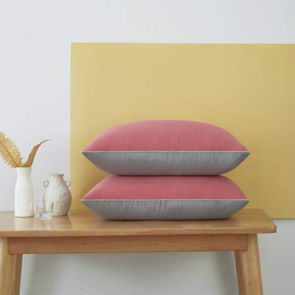 

1pair Plain Pillowcase Without Filler, Multicolor