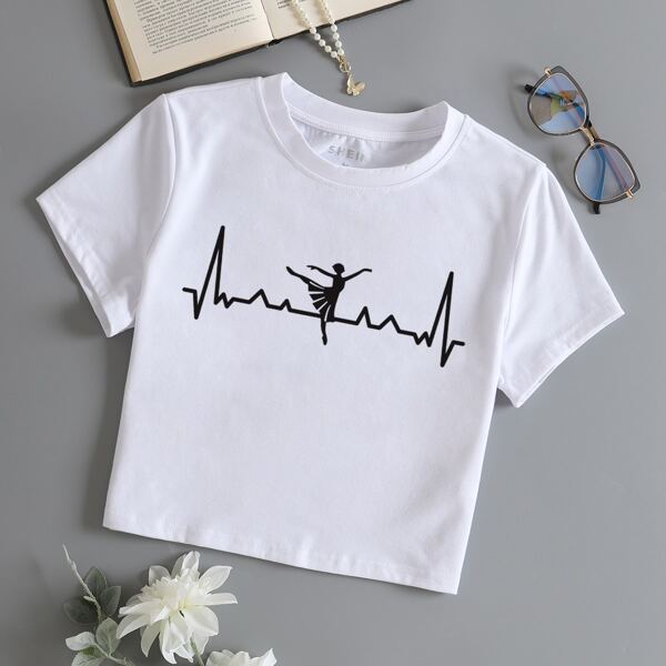 

Figure Graphic Round Neck Tee, White