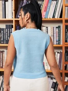 áo đan kích thước lớn Hình học Sẵn sàng - Màu xanh lam - Xem 2