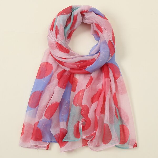 

Polka Dot Print Scarf, Multicolor