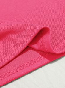 SHEIN Essnce Camiseta corta de un hombro - Rosa Fucsia - Ver 3