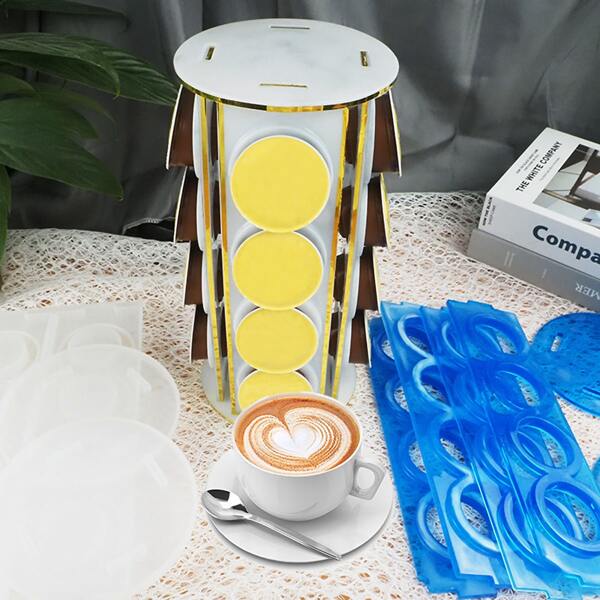 

4pcs DIY Silicone Coffee Rack Mold, White