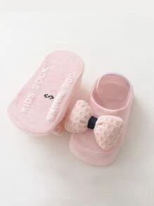 1 Paar Baby Socken mit Schleife Dekor & 1 Stück Haarband - Pink - Übersicht 4