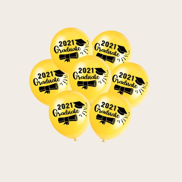 

5pcs Graduation Party Decorative Balloon, Yellow