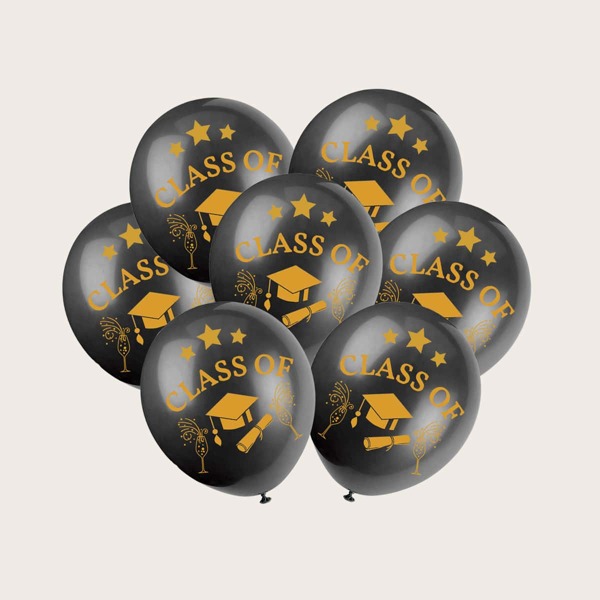 

5pcs Graduation Party Decorative Balloon, Black