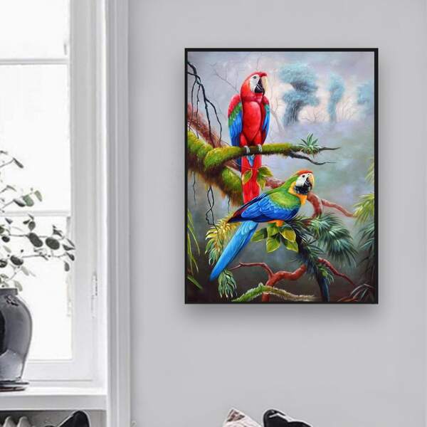 

Parrot Print DIY Diamond Unframed Painting, Multicolor