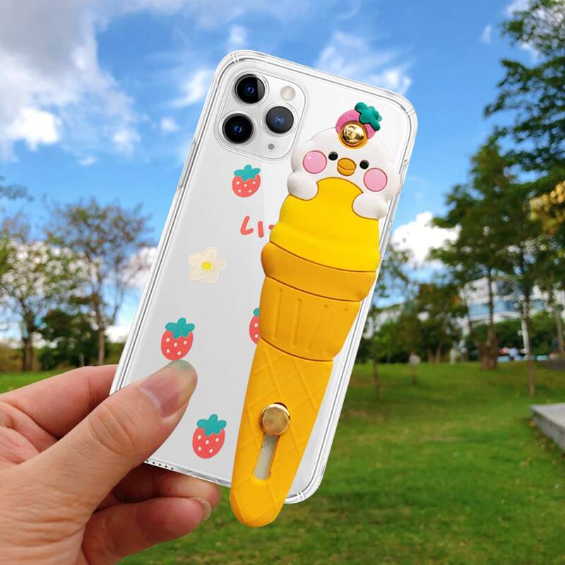 

1pc Cartoon Graphic Phone Case, Multicolor