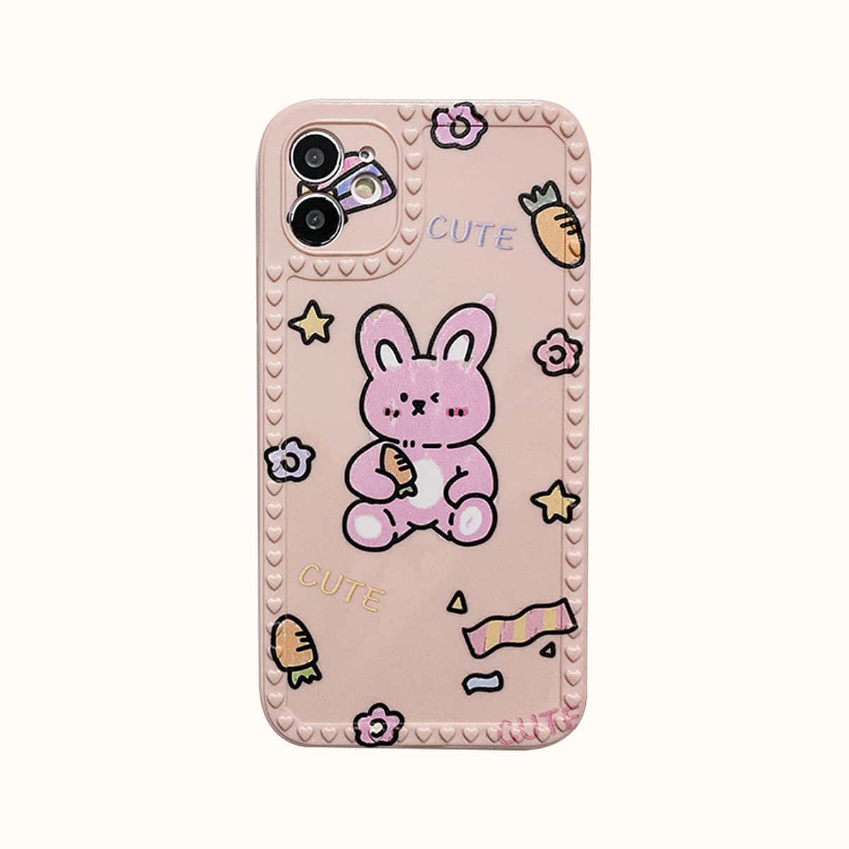 

1pc Cartoon Rabbit Graphic Phone Case, Multicolor