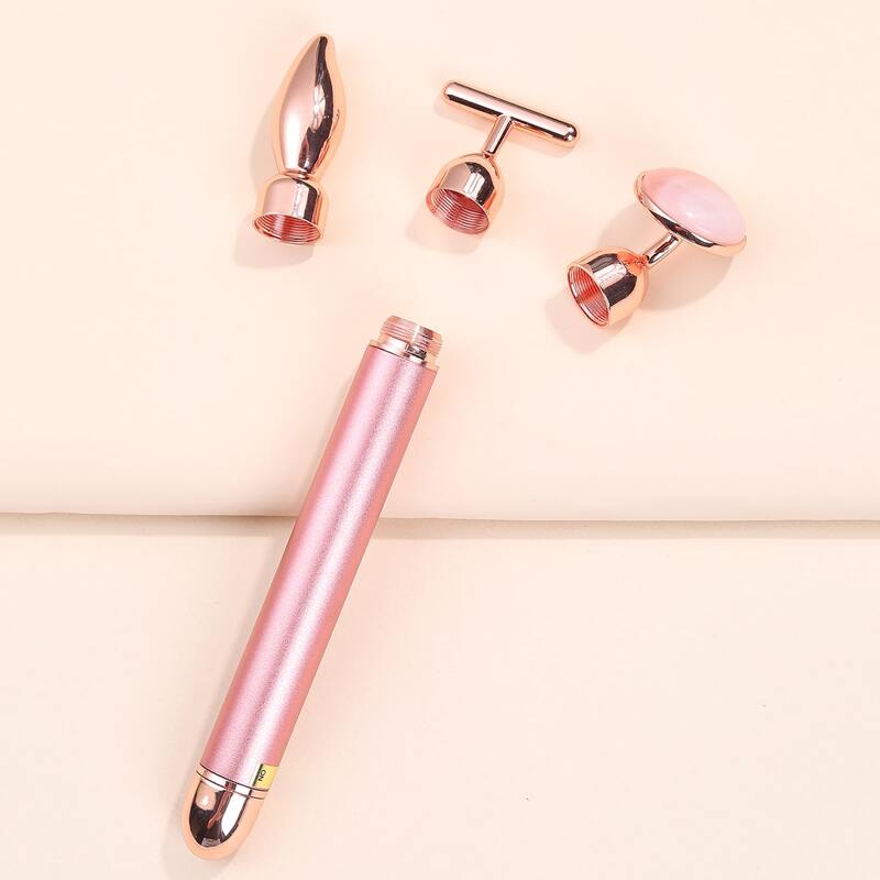 

1pc Facial Massager & 3pcs Replacement Head, Pink