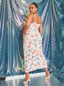 SHEIN Vestidos Tallas Grandes Drapeado Animal Sexy - Multicolor - Ver 2