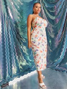 SHEIN Vestidos Tallas Grandes Drapeado Animal Sexy - Multicolor - Ver 4