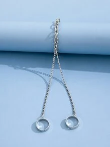 簡約連指手套手鐲 - 銀色 - 查看 3