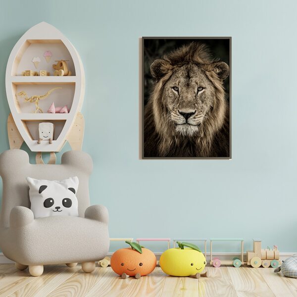 

Lion Print Kids Unframed Painting, Multicolor
