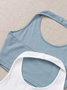 Muchica 2 件装女式纯色吊带上衣