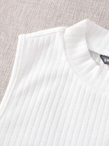 SHEIN EZwear 2件組羅紋針織背心上衣 - 彩色 - 查看 3