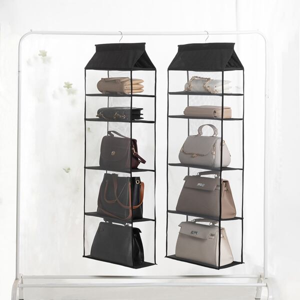 

1pc 5 Layer Hanging Storage Bag, Black