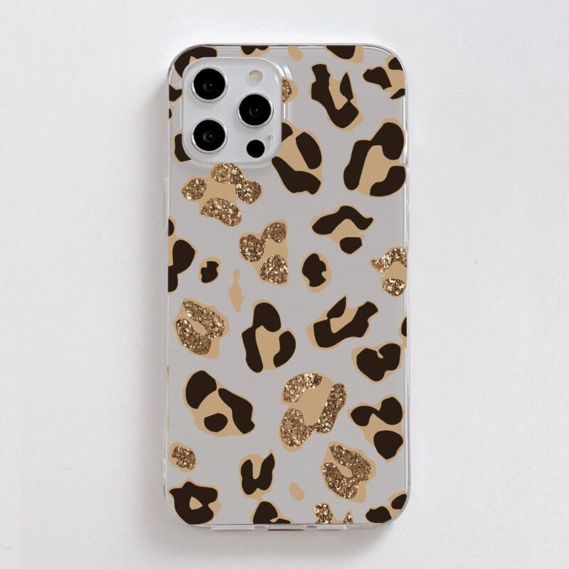 

1pc Leopard Graphic Phone Case, Multicolor