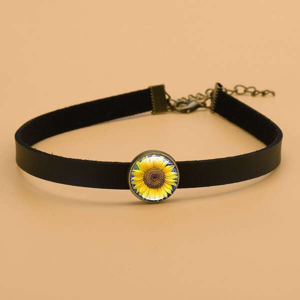

Flower Pattern Choker, Black