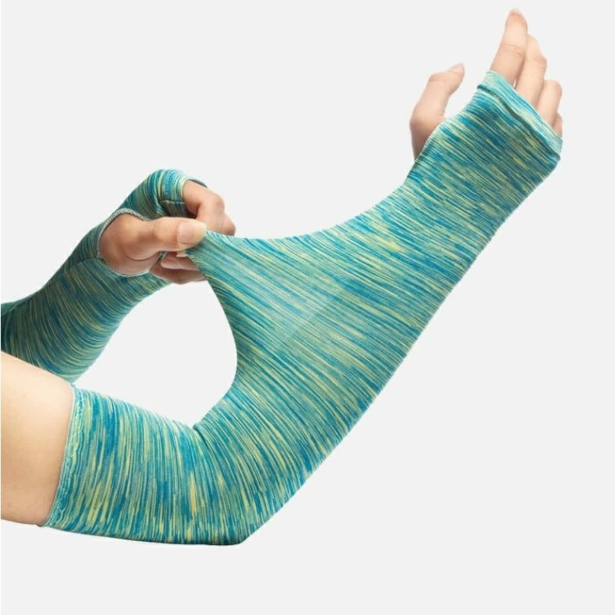 

Graphic Fingerless Long Gloves, Green