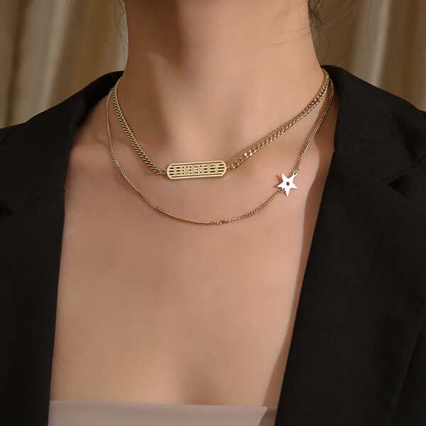 

Star Detail Necklace, Gold