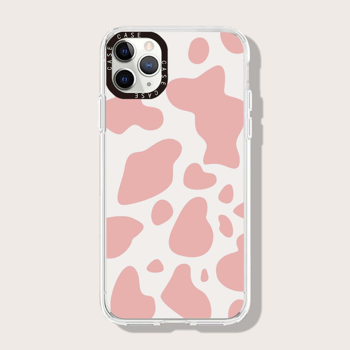 

1pc Cow Print Phone Case, Clear
