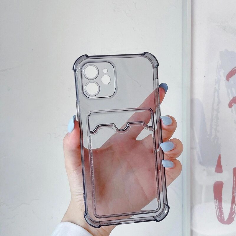 

Solid Phone Case With Card Holder, Black