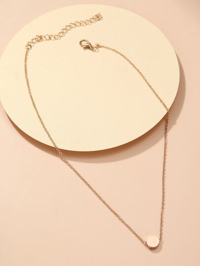 قلادة دائرية فولاذية مقاومة للصدأ مطلية بالذهب 18 قيراطًا بسيطة وعصرية للنساء كهدية مجوهرات فخمة وعصرية