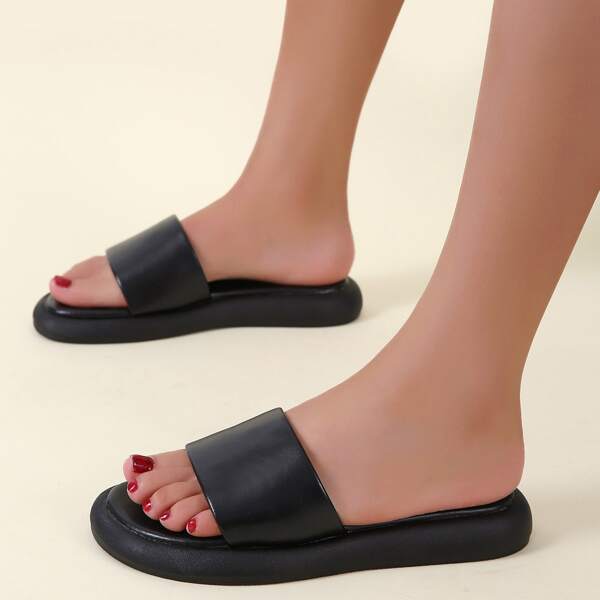 

Minimalist Slide Sandals, Black