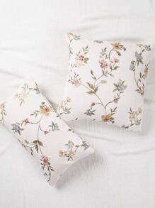 1pc Jacquard Flower Cushion Cover Without Filler - Multicolor - View 1