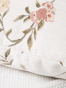 1pc Jacquard Flower Cushion Cover Without Filler - Multicolor - View 5