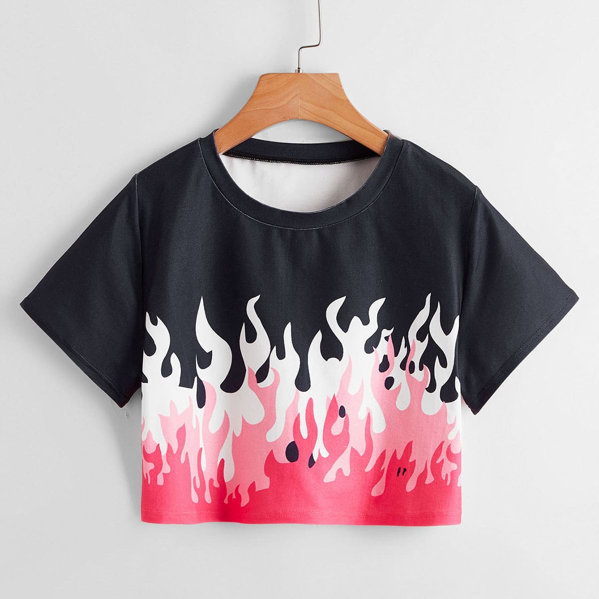 

Fire Graphic Crop Tee, Multicolor
