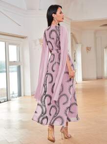 Al Najma 派對腰帶 百褶 交叉植物土耳其長衫&阿拉伯傳統長衫 - 粉色 - 查看 2