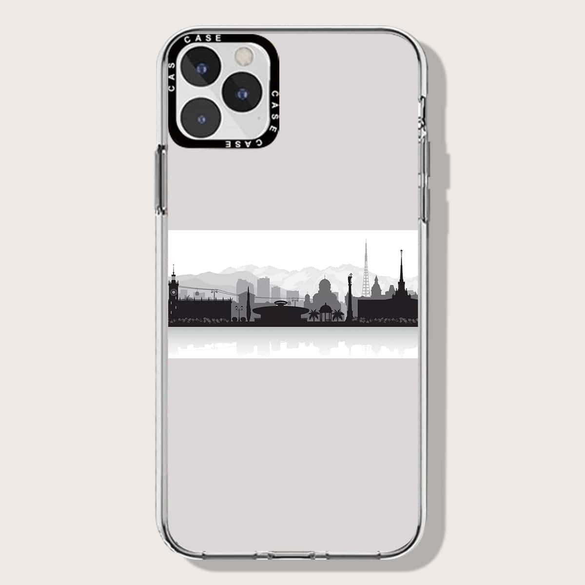 

1pc Graphic Phone Case, Clear