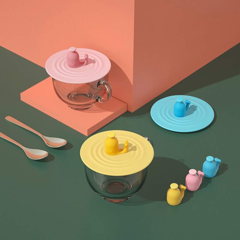 

1pc Cartoon Silicone Cup Lid, Multicolor