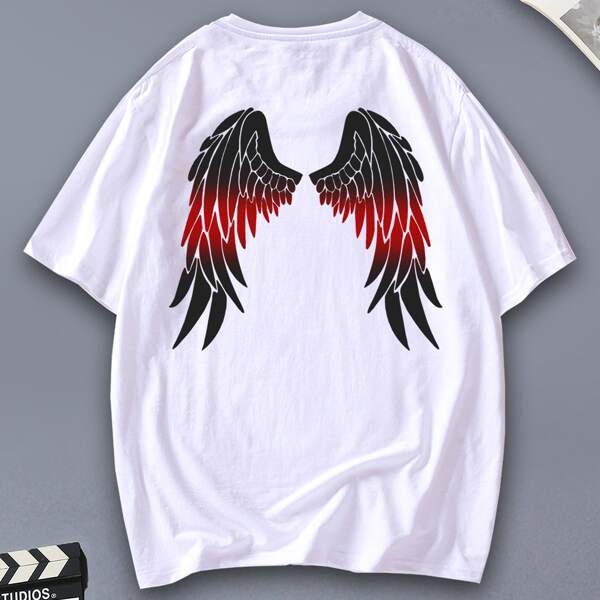 

Men Wing Print Tee, White